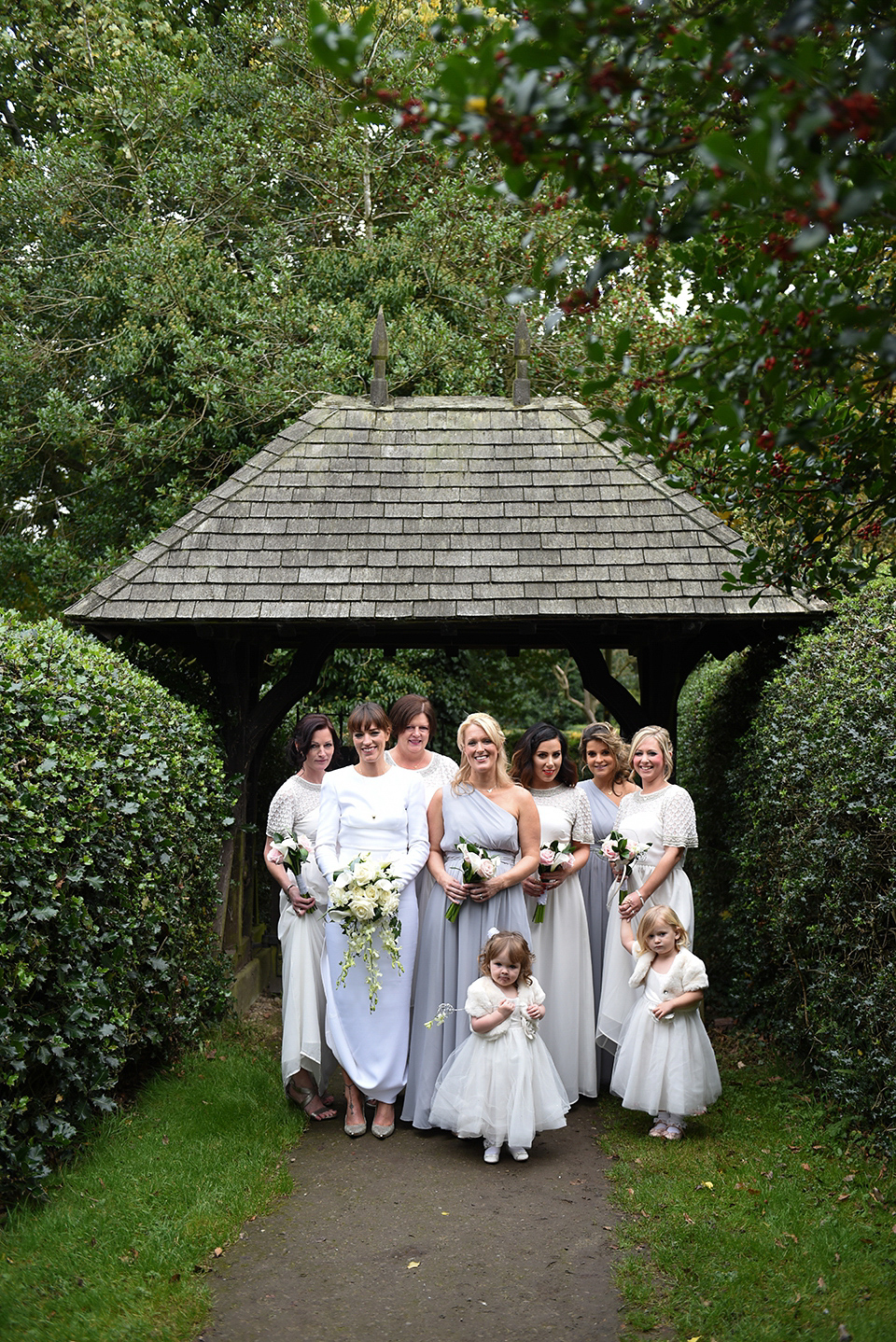 Bride Rach wore a long sleeved Stella McCartney gown for her Styal Lodge wedding.