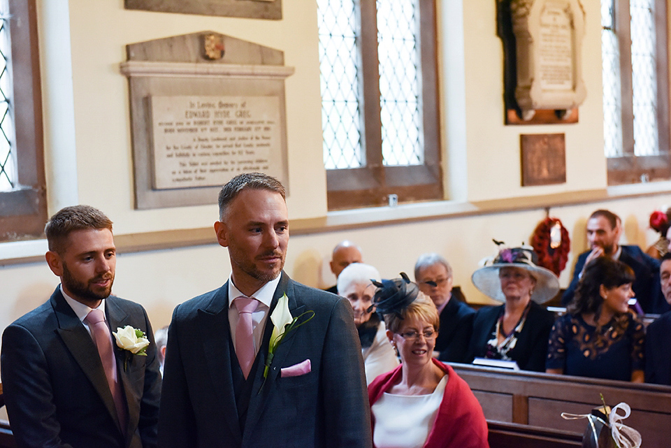 Bride Rach wore a long sleeved Stella McCartney gown for her Styal Lodge wedding.