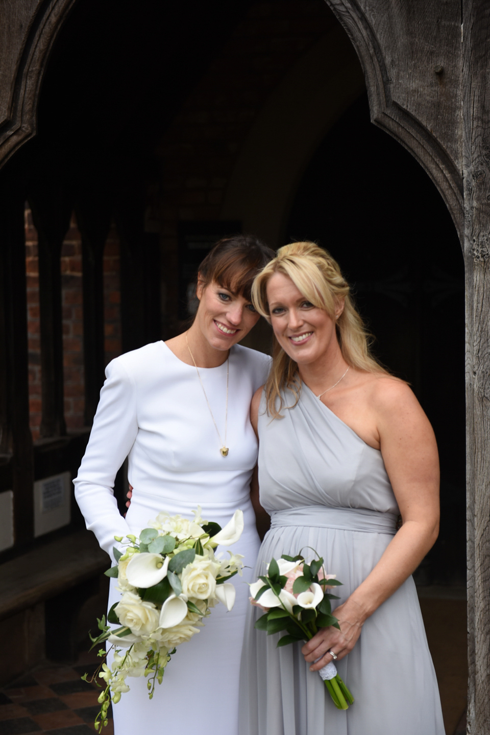 Bride Rach wore a long sleeved Stella McCartney gown for her Styal Lodge wedding.