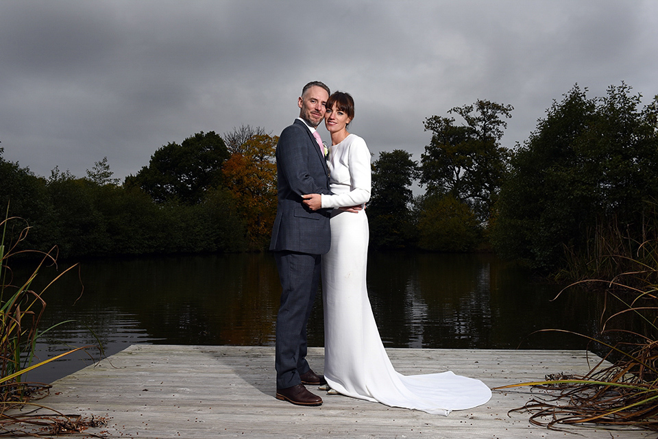 Bride Rach wore a long sleeved Stella McCartney gown for her Styal Lodge wedding.