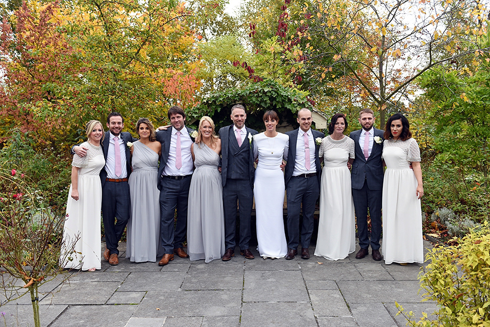 Bride Rach wore a long sleeved Stella McCartney gown for her Styal Lodge wedding.