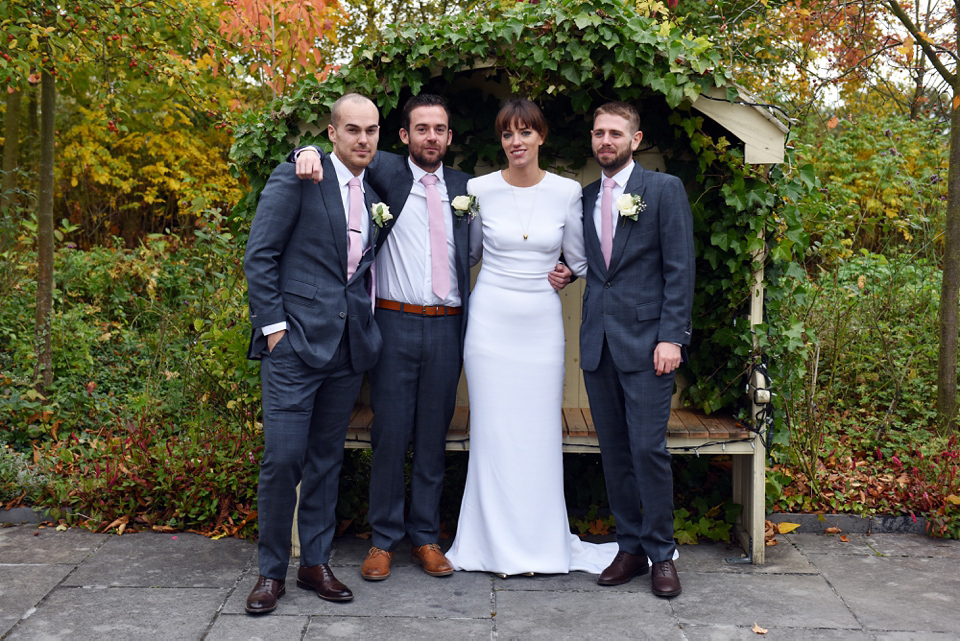 Bride Rach wore a long sleeved Stella McCartney gown for her Styal Lodge wedding.