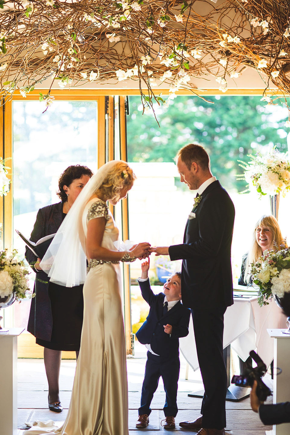 Bride becky wore a Johanna Johnson gown (Australian designer) for her Newton Hall wedding in Northumberland. Images by S6 Photography.