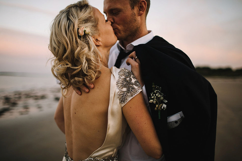 Bride becky wore a Johanna Johnson gown (Australian designer) for her Newton Hall wedding in Northumberland. Images by S6 Photography.