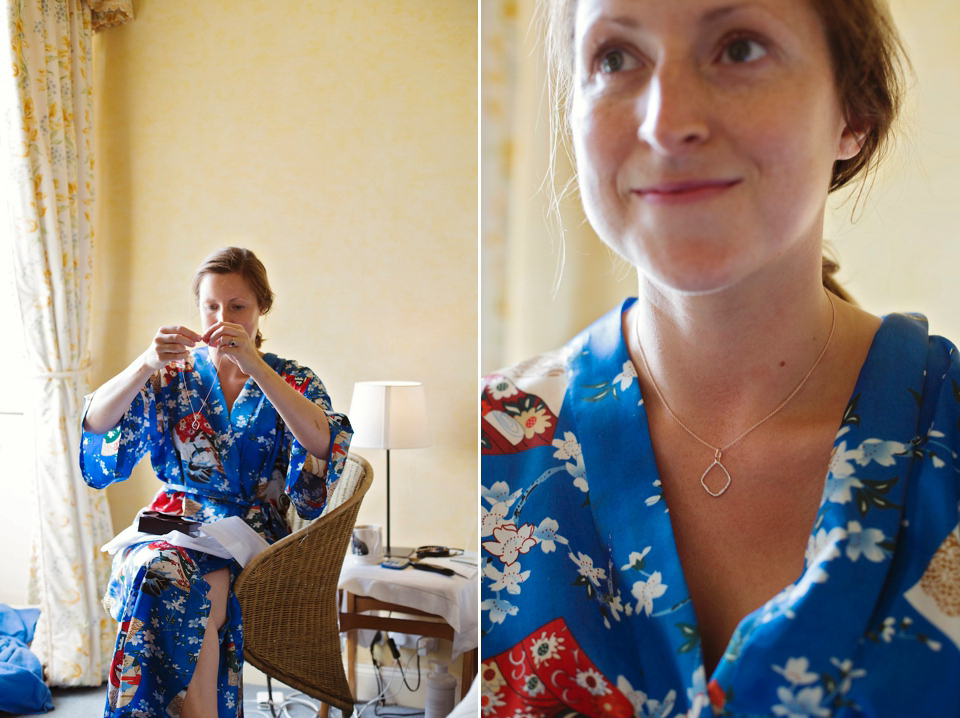 Bride Amy wears a Belle & Bunty Gown for her pretty rustic wedding with 1000 paper cranes. She and her husband David met via the Guardian Soulmates online dating site.