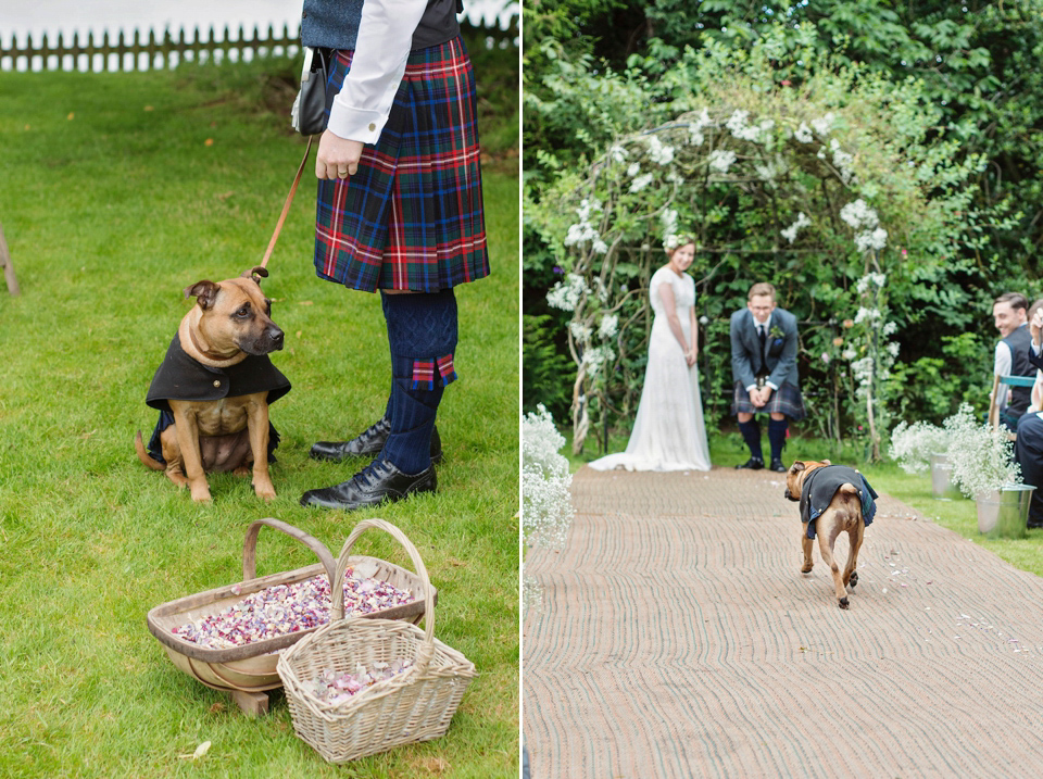 Bride Amy wears a Belle & Bunty Gown for her pretty rustic wedding with 1000 paper cranes. She and her husband David met via the Guardian Soulmates online dating site.