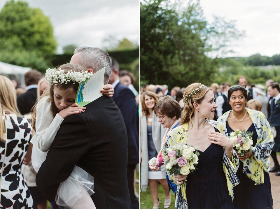 Bride Amy wears a Belle & Bunty Gown for her pretty rustic wedding with 1000 paper cranes. She and her husband David met via the Guardian Soulmates online dating site.