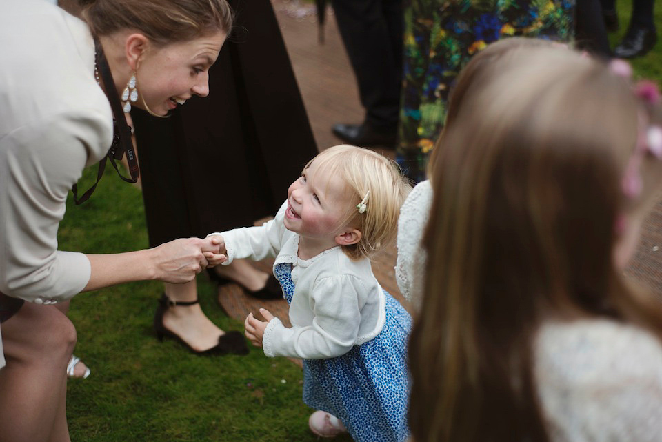 Bride Amy wears a Belle & Bunty Gown for her pretty rustic wedding with 1000 paper cranes. She and her husband David met via the Guardian Soulmates online dating site.