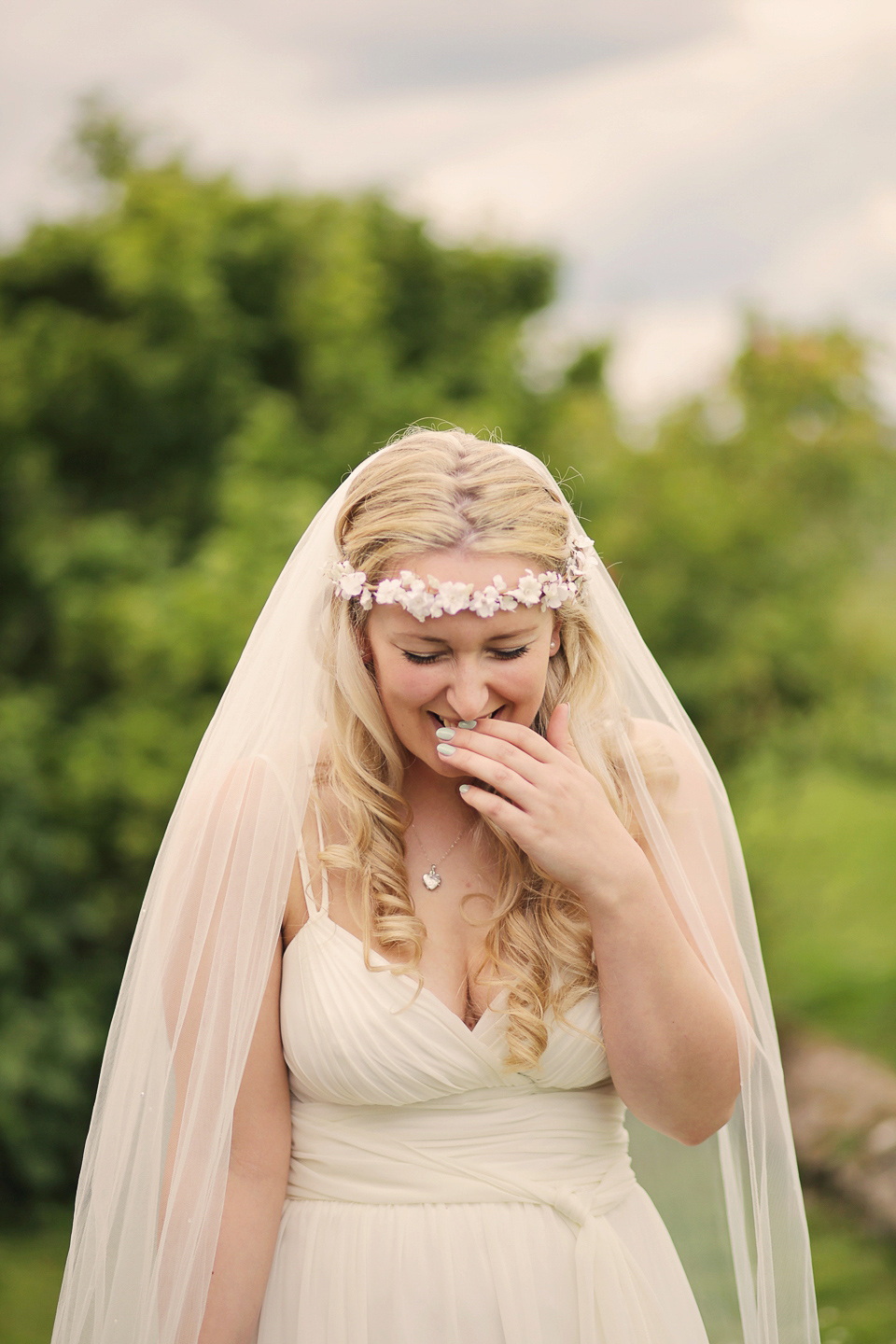 A boho bride and her woodland inspired wedding at Newon Hall, Northumberland. Photography by Helen Russell.