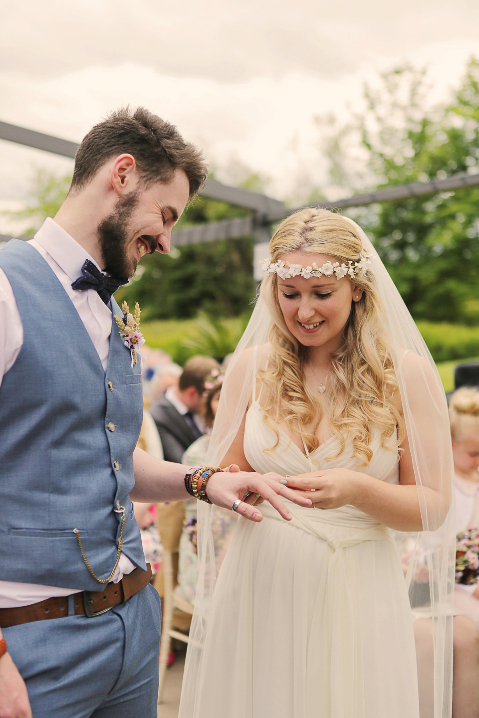 A boho bride and her woodland inspired wedding at Newon Hall, Northumberland. Photography by Helen Russell.