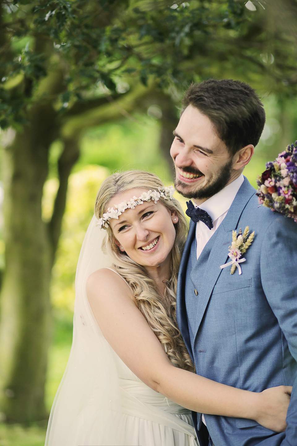 A boho bride and her woodland inspired wedding at Newon Hall, Northumberland. Photography by Helen Russell.
