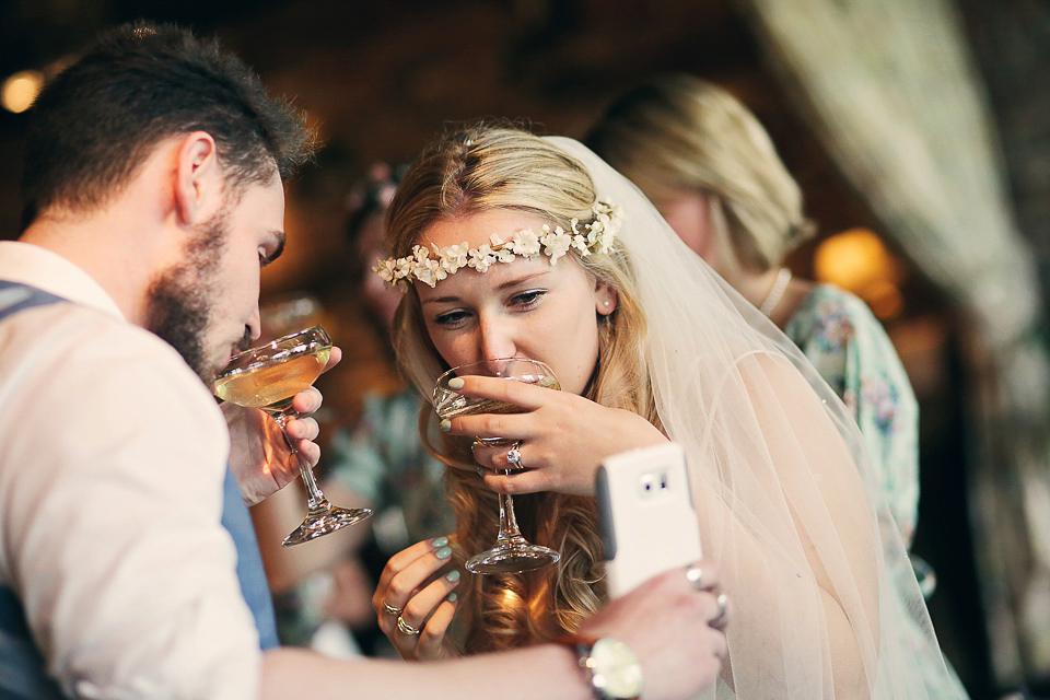 A boho bride and her woodland inspired wedding at Newon Hall, Northumberland. Photography by Helen Russell.