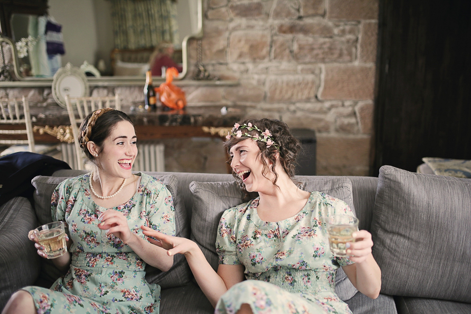 A boho bride and her woodland inspired wedding at Newon Hall, Northumberland. Photography by Helen Russell.