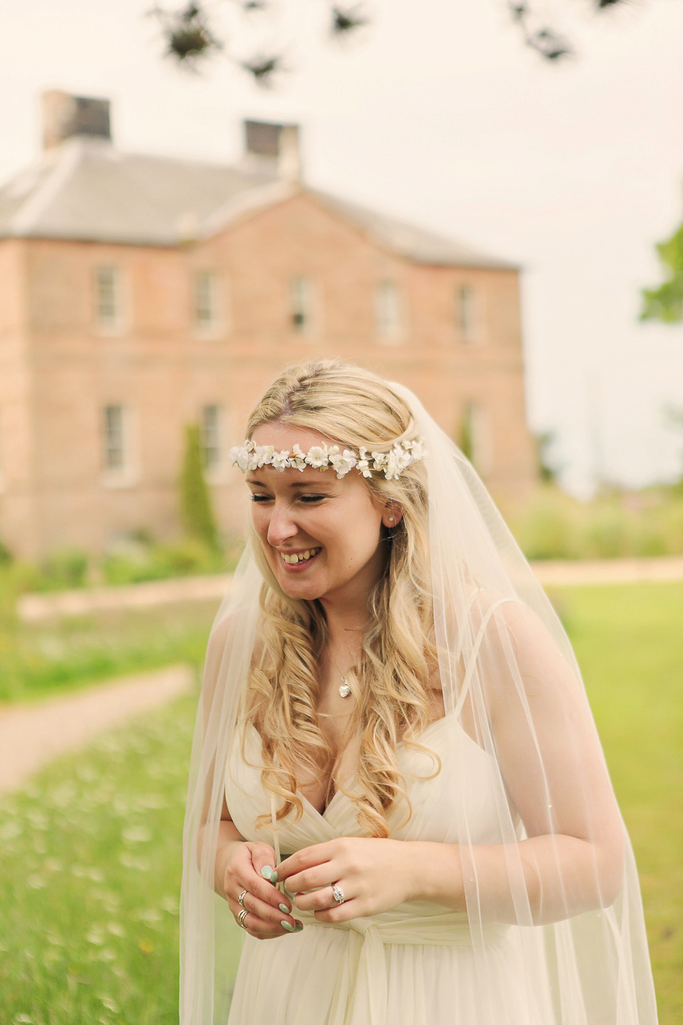 A boho bride and her woodland inspired wedding at Newon Hall, Northumberland. Photography by Helen Russell.