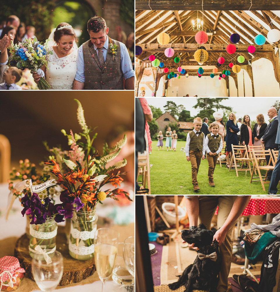 A bright and colourful, English country wedding held in the open air at a moated Tudor Hall. Photography by Matt Penberthy.