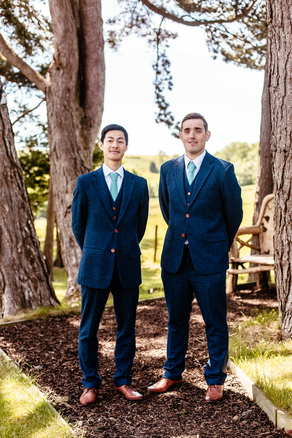 Lucy wore an Ellis Bridals gown for her quirky and colourful outdoor wedding. Photography by Cassandra Lane.