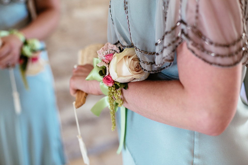 Lucy wore an Ellis Bridals gown for her quirky and colourful outdoor wedding. Photography by Cassandra Lane.