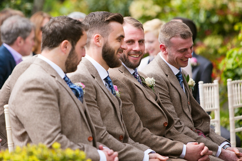 Bride Chloe wore a Cymbeline gown for her Spring wedding  at Swallow's Oast in Sussex. Photography by Rachael Edwards.