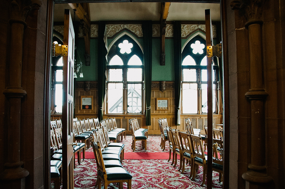 Kat wears Eden by Jenny Packham for her pretty Summer village hall wedding. Photography by Emma B.