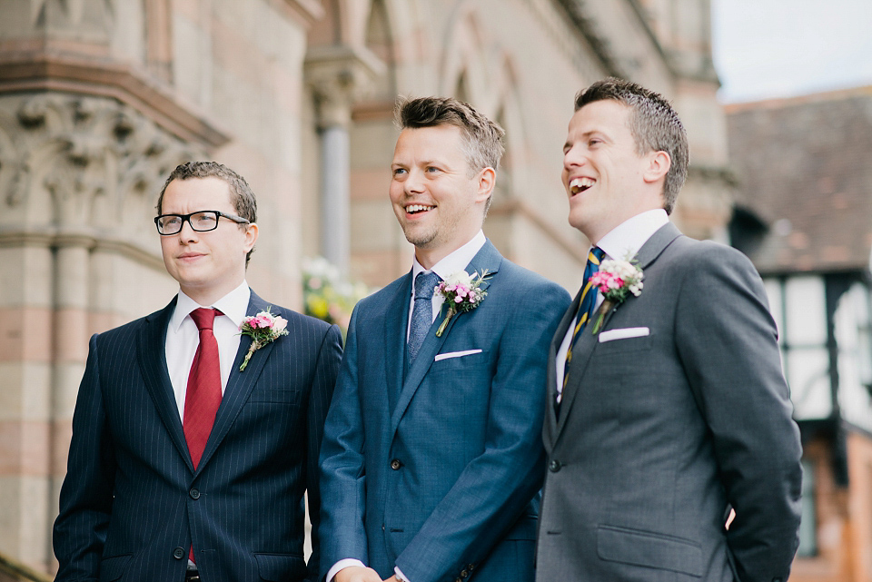 Kat wears Eden by Jenny Packham for her pretty Summer village hall wedding. Photography by Emma B.