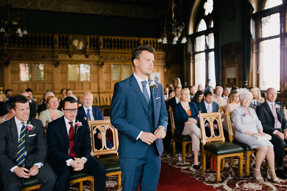 Kat wears Eden by Jenny Packham for her pretty Summer village hall wedding. Photography by Emma B.