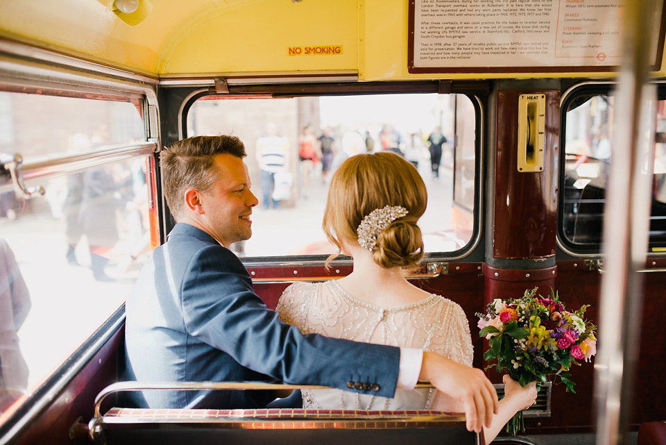 Kat wears Eden by Jenny Packham for her pretty Summer village hall wedding. Photography by Emma B.