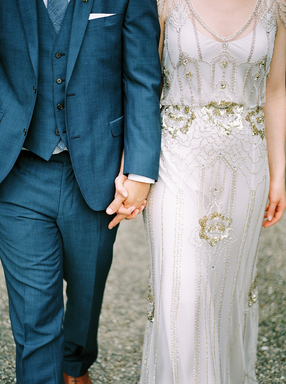 Kat wears Eden by Jenny Packham for her pretty Summer village hall wedding. Photography by Emma B.