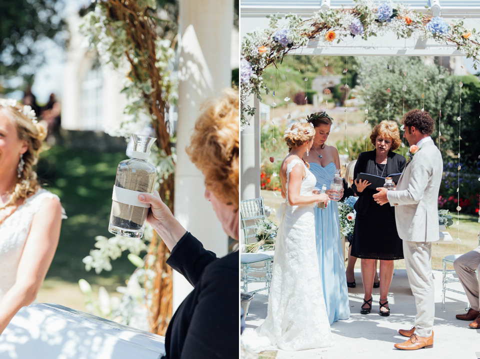 Bride Sarah wore an Essence of Australia gown and flowers in her hair for her wedding by the sea in Dorset. Photography by Charlotte Bryer Ash. Bride Sarah wore an Essence of Australia gown and flowers in her hair for her wedding by the sea in Dorset. Photography by Charlotte Bryer Ash.