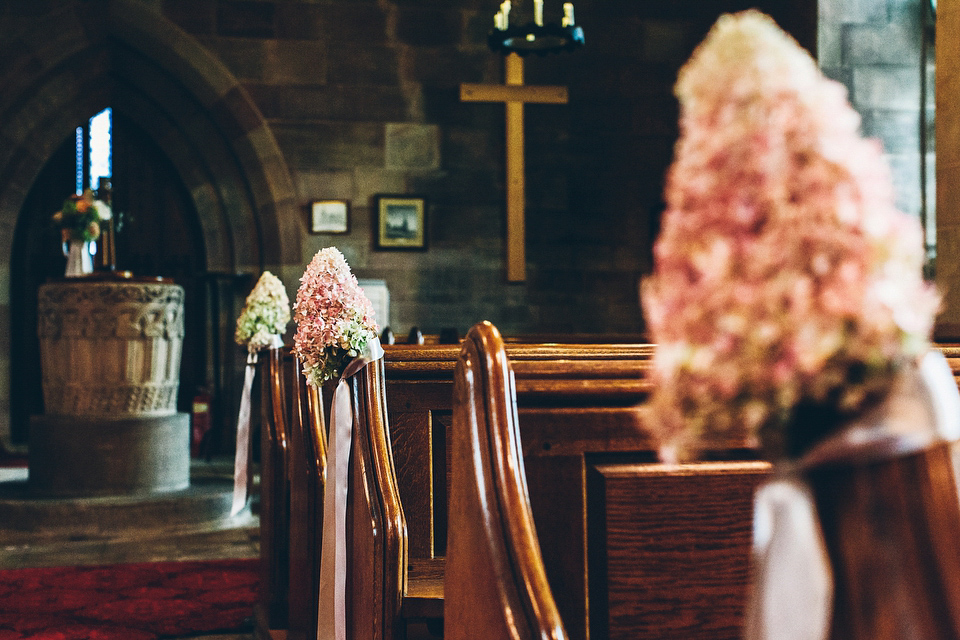 Our Lovettes member Emily wore a glamorous Jenny Packham gown for her elegant, English country wedding at Shustoke Farm Barns. Photography by Mister Phill.