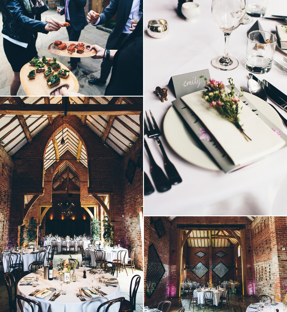 Our Lovettes member Emily wore a glamorous Jenny Packham gown for her elegant, English country wedding at Shustoke Farm Barns. Photography by Mister Phill.