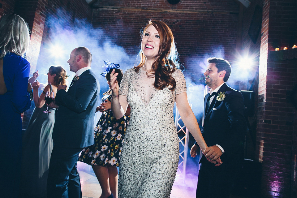 Our Lovettes member Emily wore a glamorous Jenny Packham gown for her elegant, English country wedding at Shustoke Farm Barns. Photography by Mister Phill.