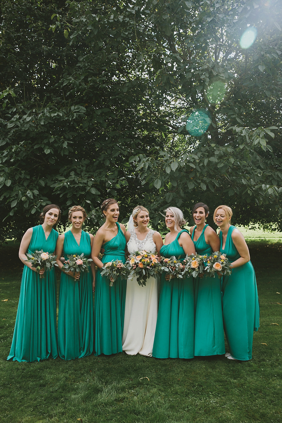 A Wes Anderson Inspired Barn Wedding with Maids in Emerald Green | Love ...