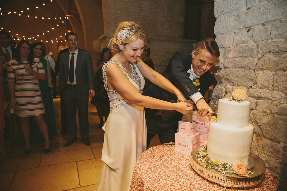 Our Lovettes/blogging bride member Charlotte wears Jenny Packham for her Wes Anderson inspired barn wedding at The Tithe Bar in Petersfield. Photography by McKinley Rodgers.