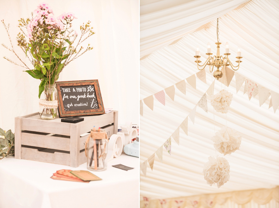 An Essense of Australia dress for a homespun, outdoor, country wedding in pretty pastel shades. Photography by Julie Tinton.