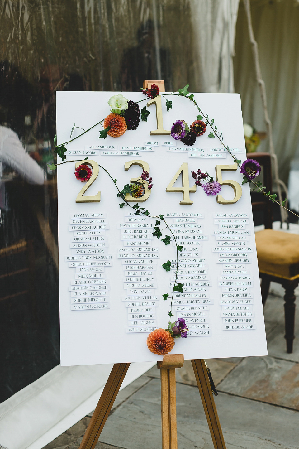 Bride Abby wears a gown by Wilden Bride of London for her Autumn wedding at Lemore Manor in Herefordshire. Photography by Sarah Beth, flowers by Juliet Glaves.