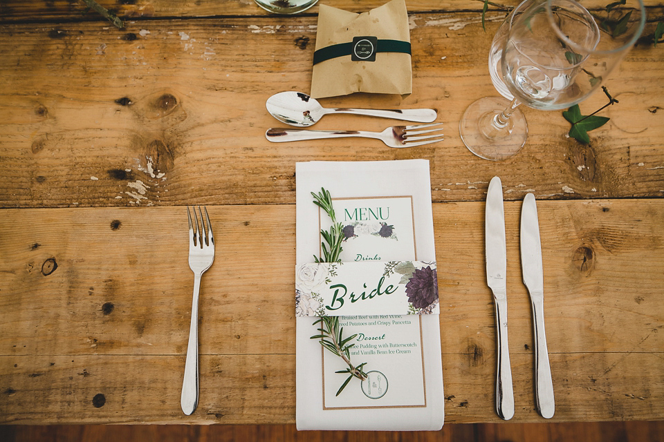 Bride Abby wears a gown by Wilden Bride of London for her Autumn wedding at Lemore Manor in Herefordshire. Photography by Sarah Beth, flowers by Juliet Glaves.