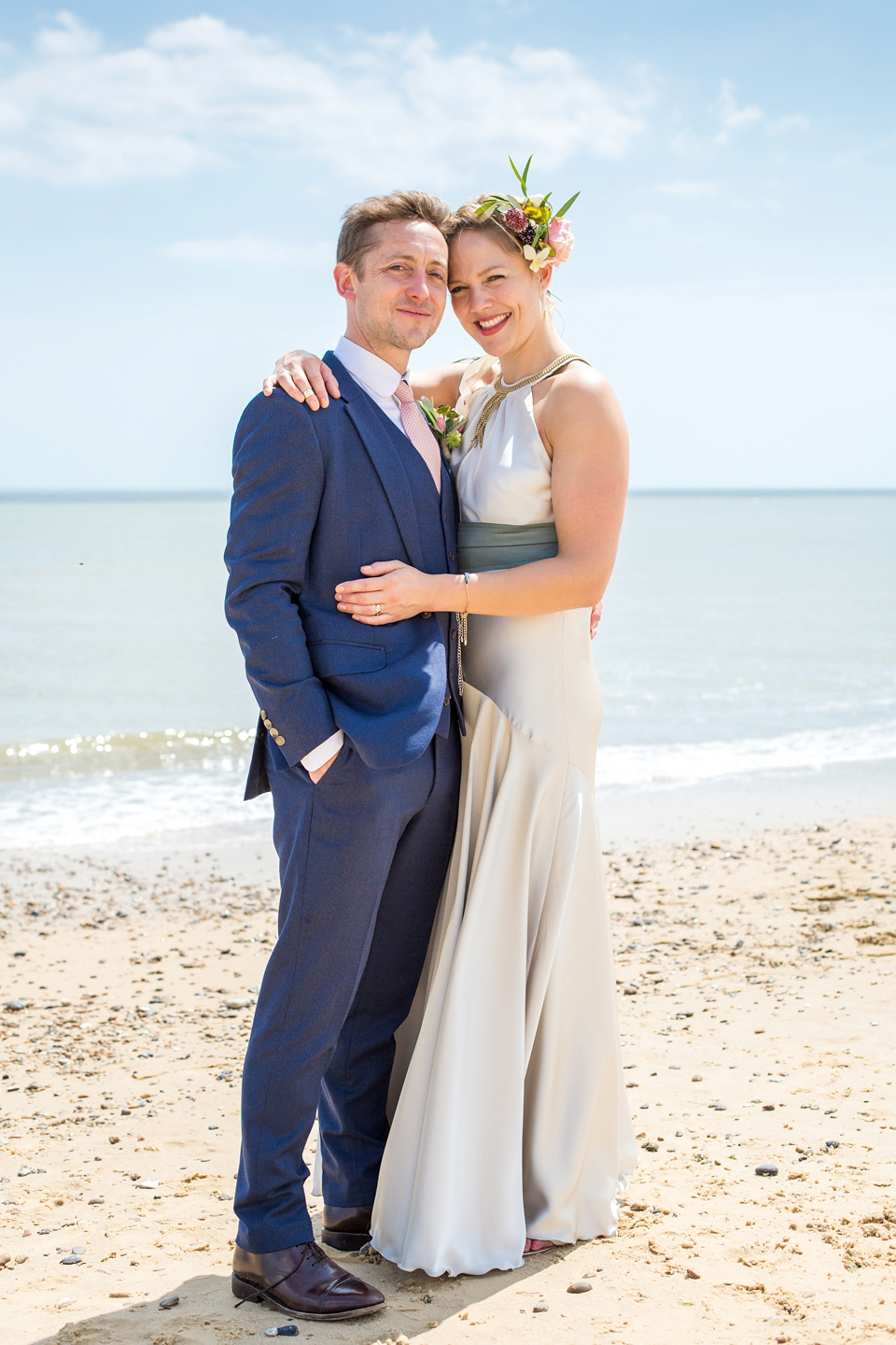 A halterneck dress for a boho bride yoga teacher and her seaside wedding. Photography by Beth Moseley. A halterneck dress for a boho bride yoga teacher and her seaside wedding. Photography by Beth Moseley.