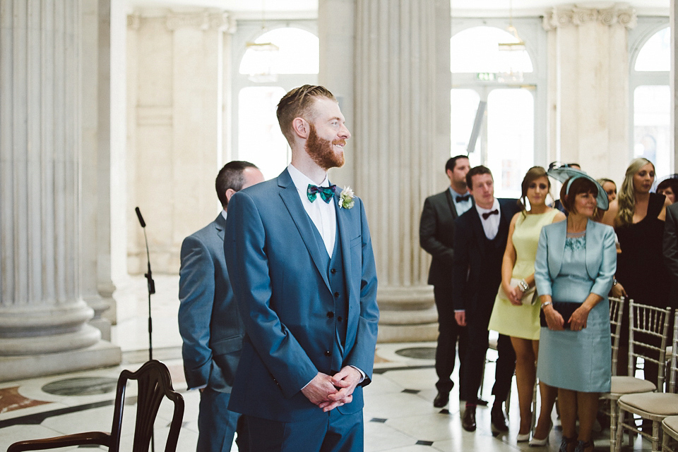 Sally Lacock lace for a modern vintage wedding in Dublin. Photography by Kerry McAllister.