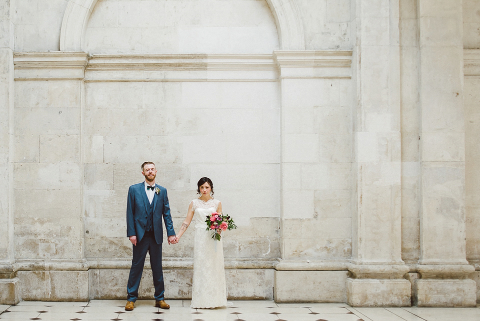 Sally Lacock lace for a modern vintage wedding in Dublin. Photography by Kerry McAllister.