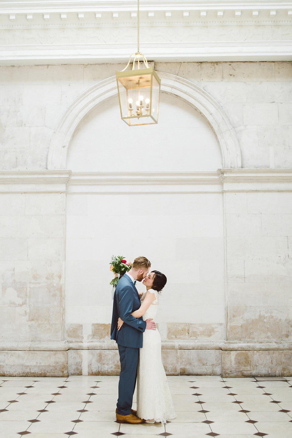 Sally Lacock lace for a modern vintage wedding in Dublin. Photography by Kerry McAllister.