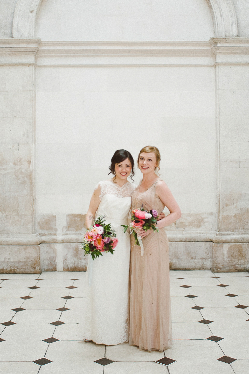 Sally Lacock lace for a modern vintage wedding in Dublin. Photography by Kerry McAllister.