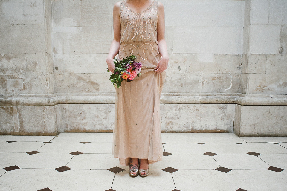 Sally Lacock lace for a modern vintage wedding in Dublin. Photography by Kerry McAllister.