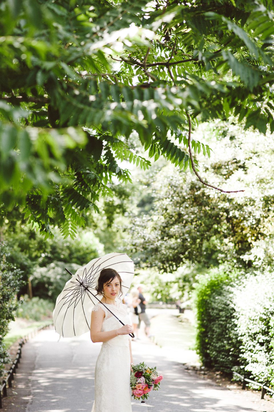 Sally Lacock lace for a modern vintage wedding in Dublin. Photography by Kerry McAllister.