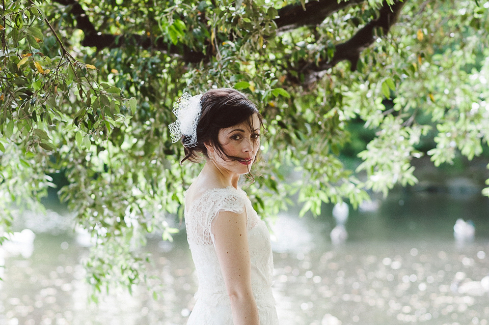 Sally Lacock lace for a modern vintage wedding in Dublin. Photography by Kerry McAllister.