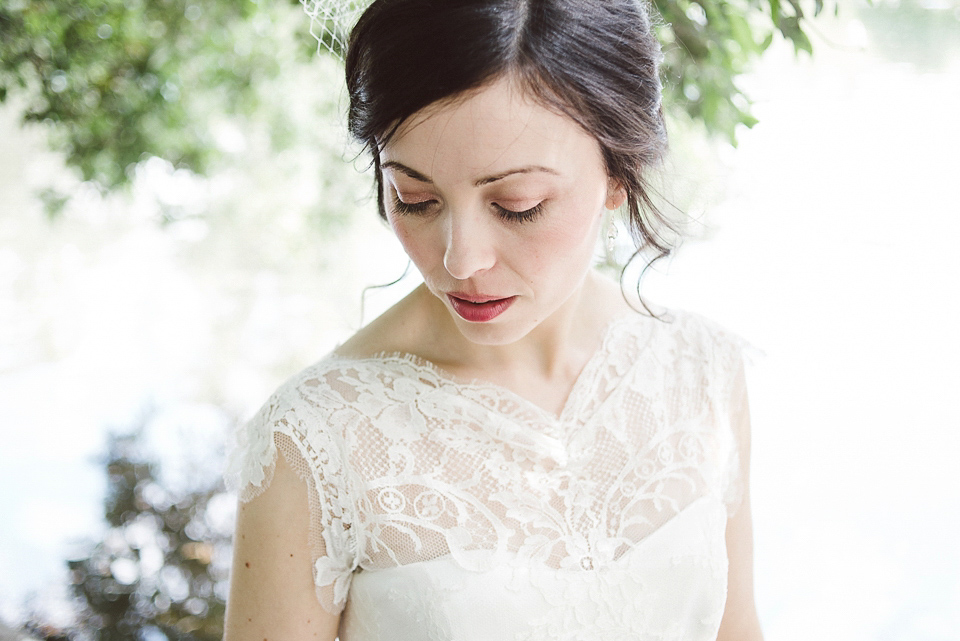 Sally Lacock lace for a modern vintage wedding in Dublin. Photography by Kerry McAllister.