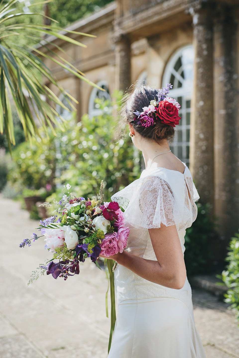 English country garden wedding elegance at Mapperton Gardens. Gowns by Belle & Bunty and floral styling by the wonderful Charlie Ryrlie of The Real Cut Flower Garden. Photography by Helen Lisk.