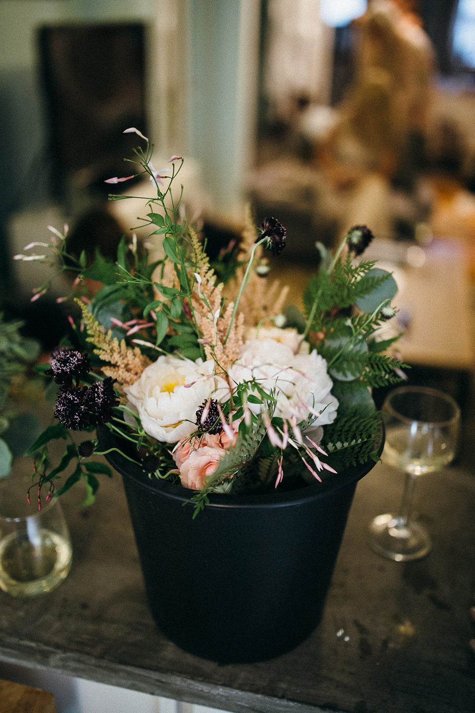 A laid back and romantic disused factory wedding in Brooklyn New York. Bride Maris wore a Nicole Miller gown via BHLDN. Photoggraphy by Jean-Laurent Gaudy.