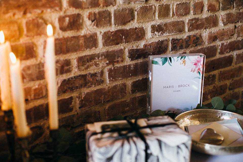 A laid back and romantic disused factory wedding in Brooklyn New York. Bride Maris wore a Nicole Miller gown via BHLDN. Photoggraphy by Jean-Laurent Gaudy.