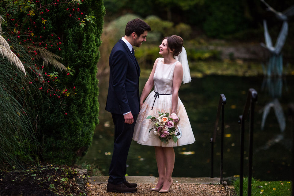 A Short 60's Inspired REDValentino Dress For An Intimate Autumn Wedding at Le Manoir Aux Quat'Saisons 3