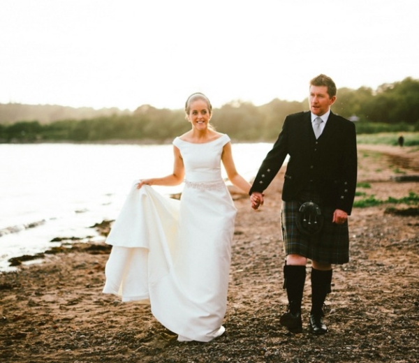 A Raimon Bundó Gown for an Elegant and Intimate Scottish Castle Wedding